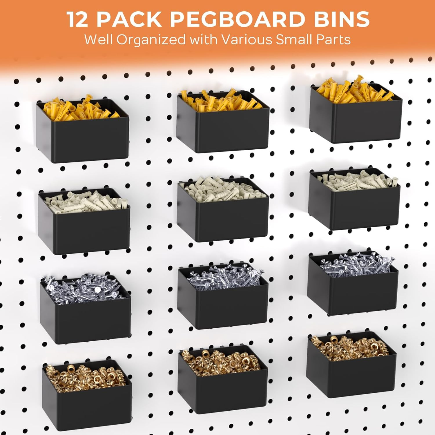 278PCS Pegboard Accessories Hooks & Bins Organizer Kit for Garage & Workshop