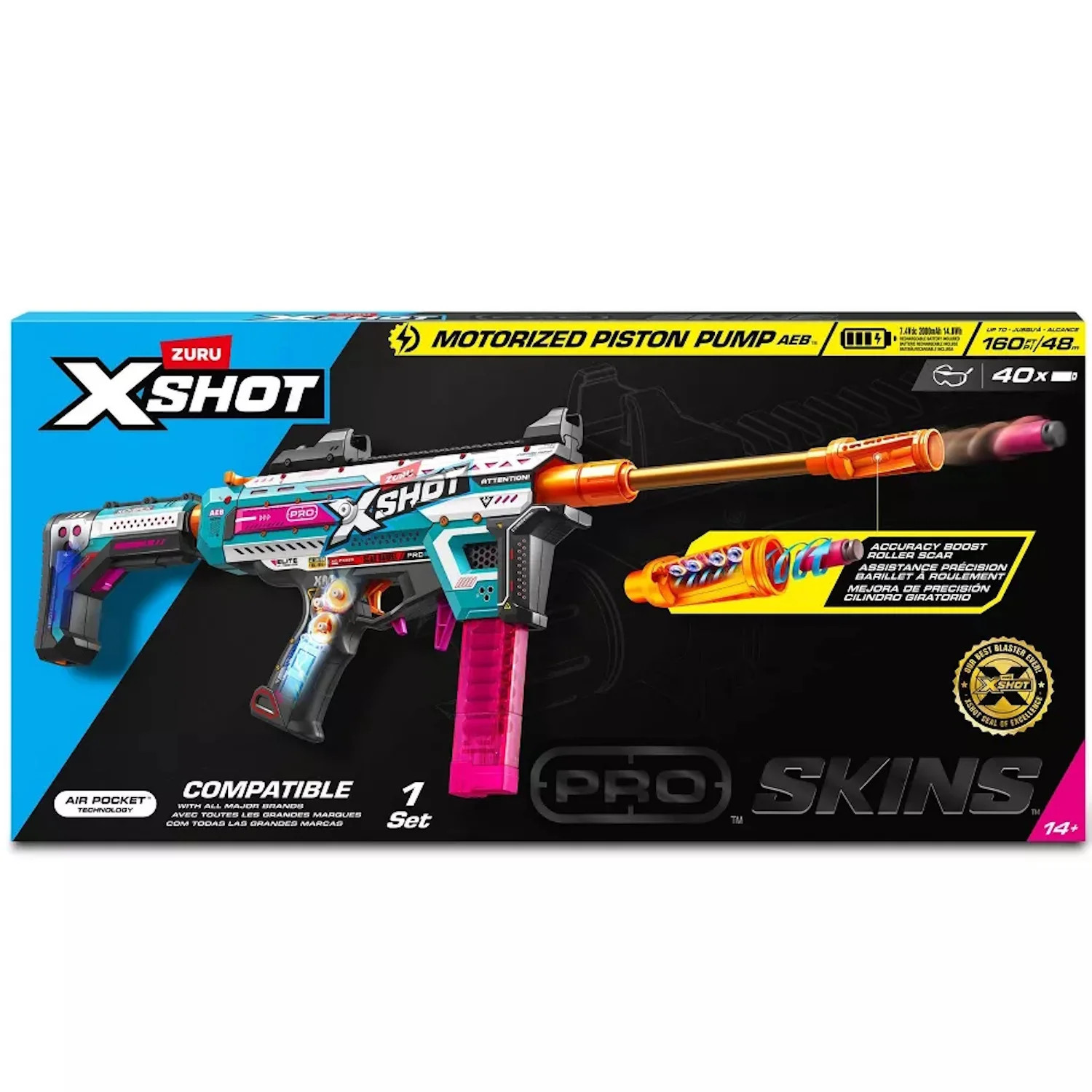 XSHOT Pro Motorized Piston Pump AEB Toy Motorized 40 Darts Air Pocket Blaster