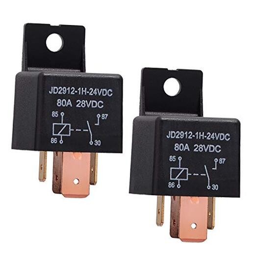 4-Pin Car Relay 24V 80A Relay On/Off Normally Open Car Truck Boat SPST Relays