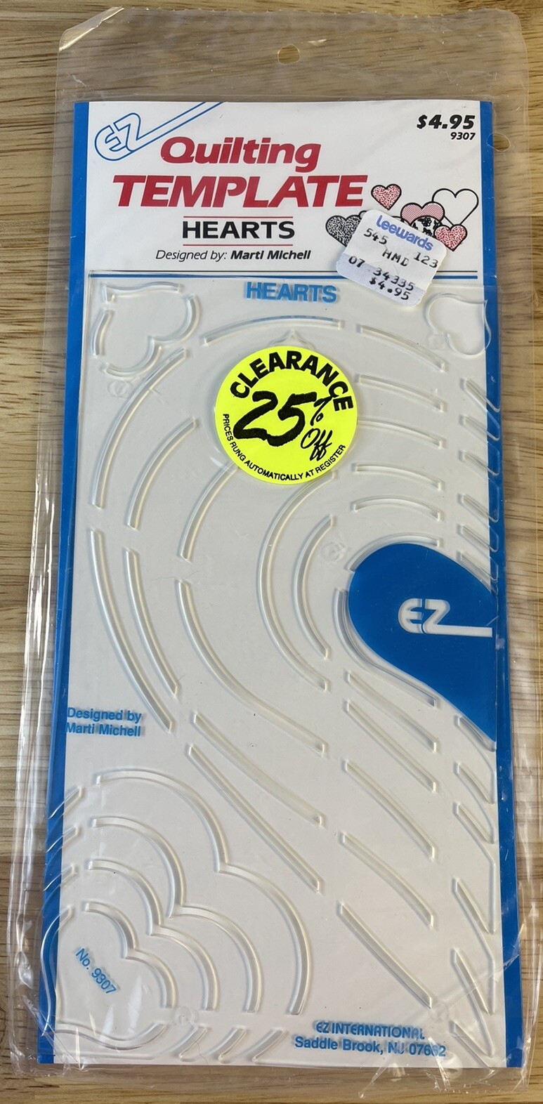 EZ Quilting Template HEARTS by Marti Michell #9307 NIP