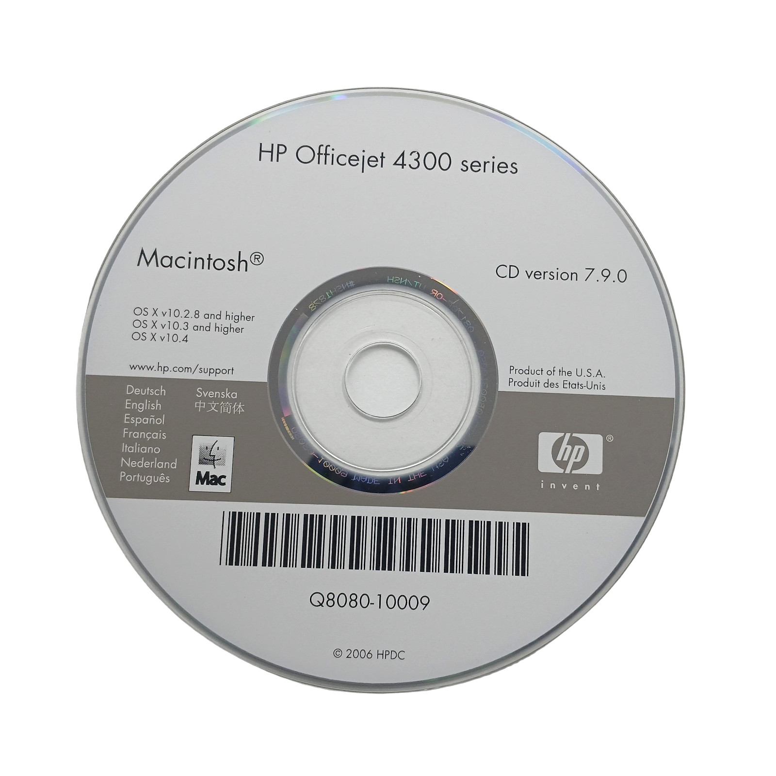 HP Officejet 4300 Series Software Drivers CD Version 7.9.0 Mac OS Compatible