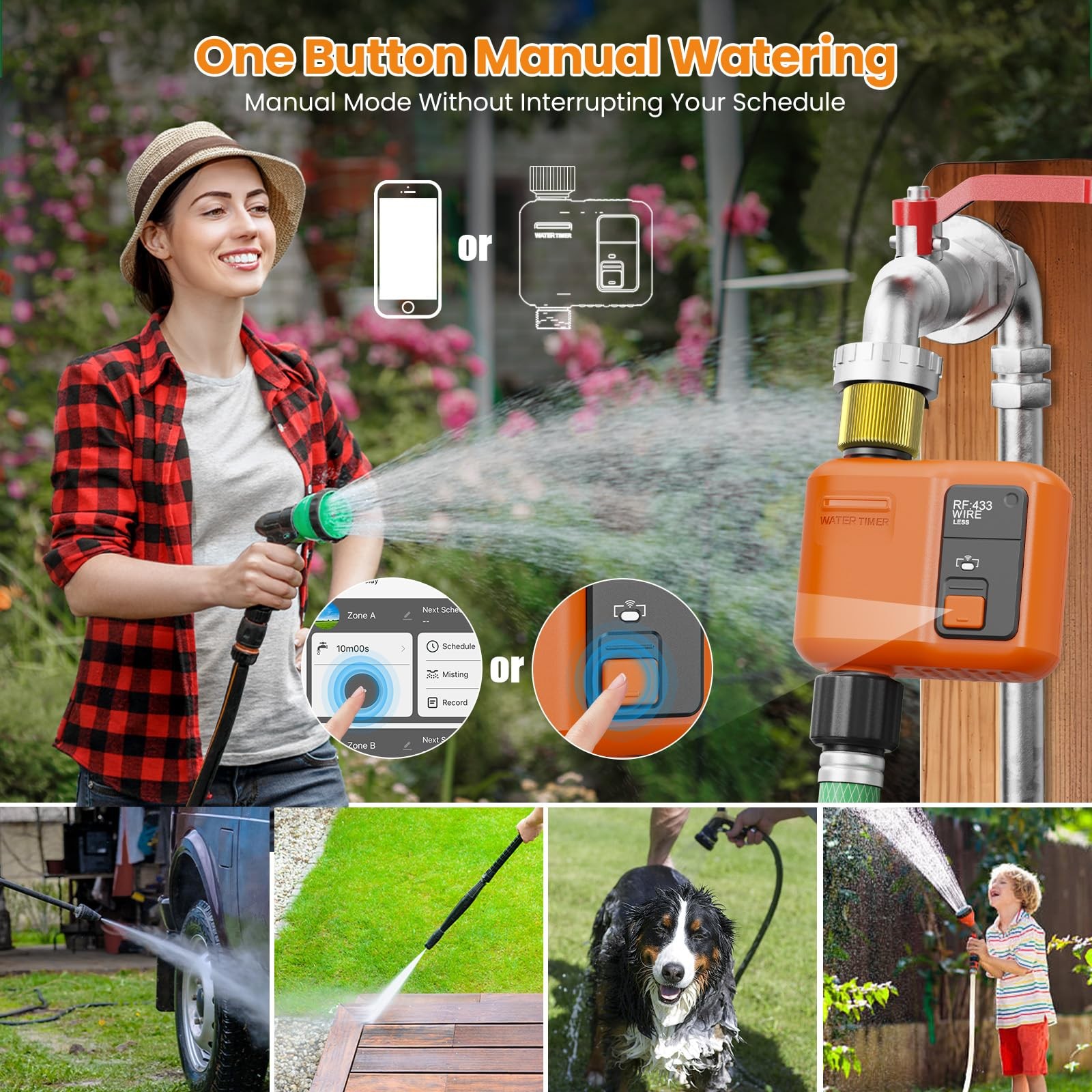 Xinfuture Wifi Water Timer For Garden Hose Smart Sprinkler Timer 984Ft Long