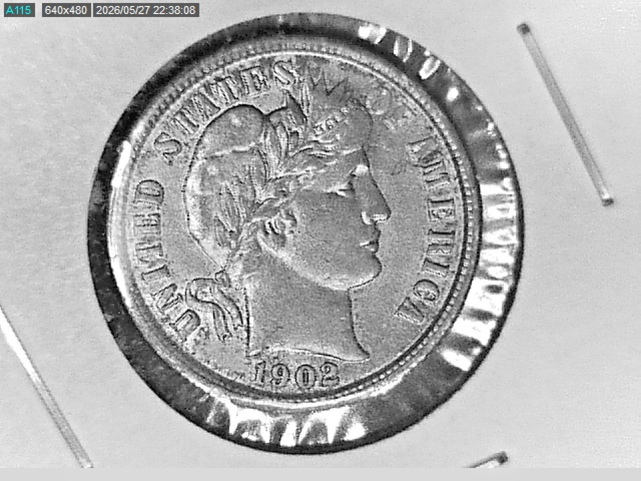 1902 BARBER DIME, AU
