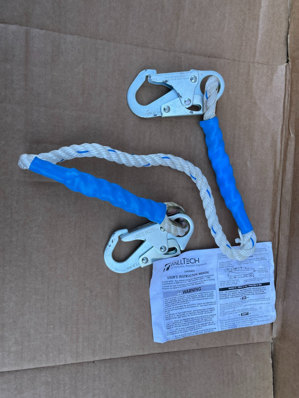 Falltech Fall Protaction 4' Positioning Rope Restraint Lanyard #8154