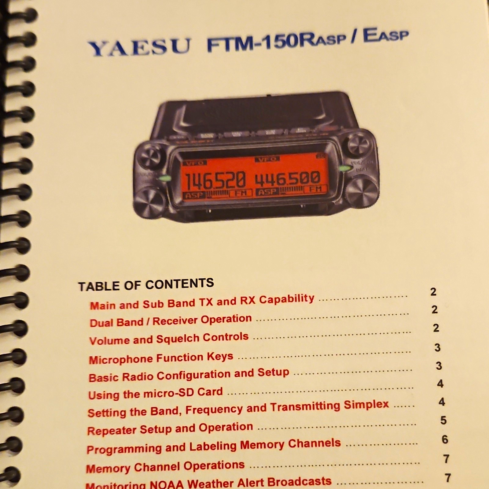 Yaesu FTM-150RASP / EASP FM Radio Manual, Compatible w/ FTM-150RASP/EASP