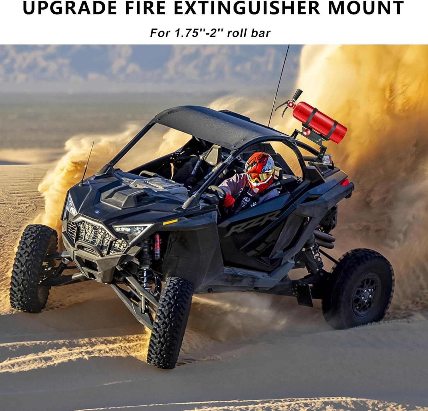 Aluminum UTV Fire Extinguisher Mount Kit for Roll Bar, Quick Release