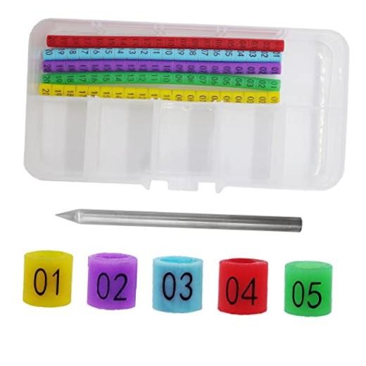 FOIBURELY 100 pcs Numbered Bird Ring Leg Bands for Gouldian Zebra Finch Canary