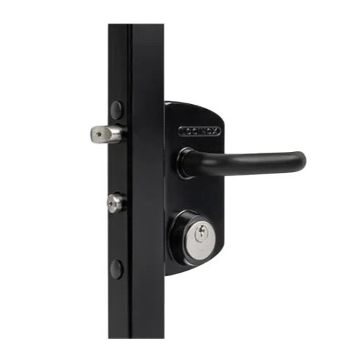 NEW Locinox Gate LUKY5050J5L9005GM Lock w/ Mortise Cylinder, Black Tube Handle