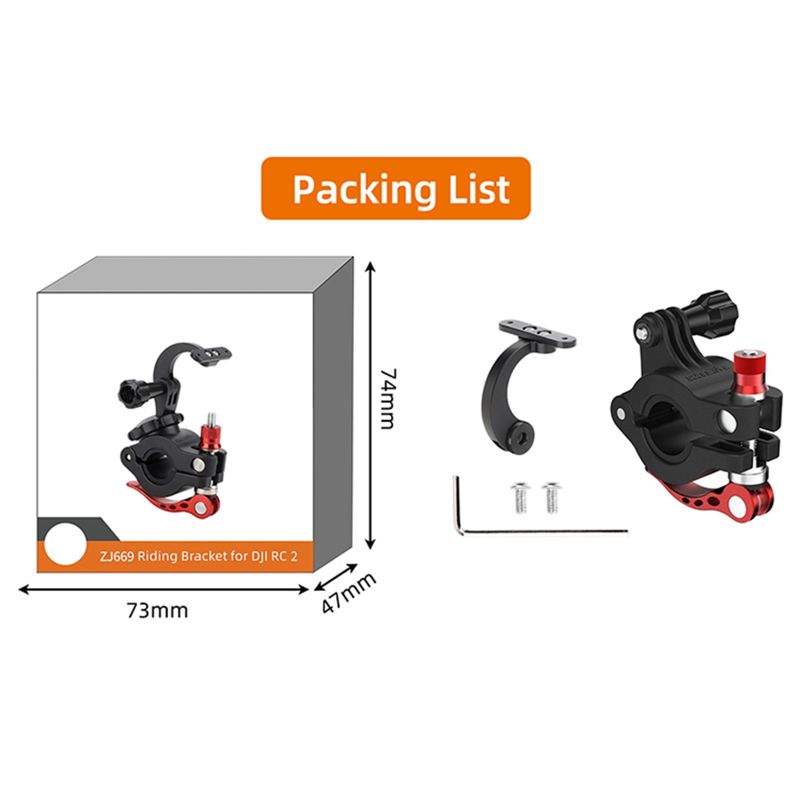 New Remote Control Riding Bracket Set for DJI RC 2/Sports Camera Accessories