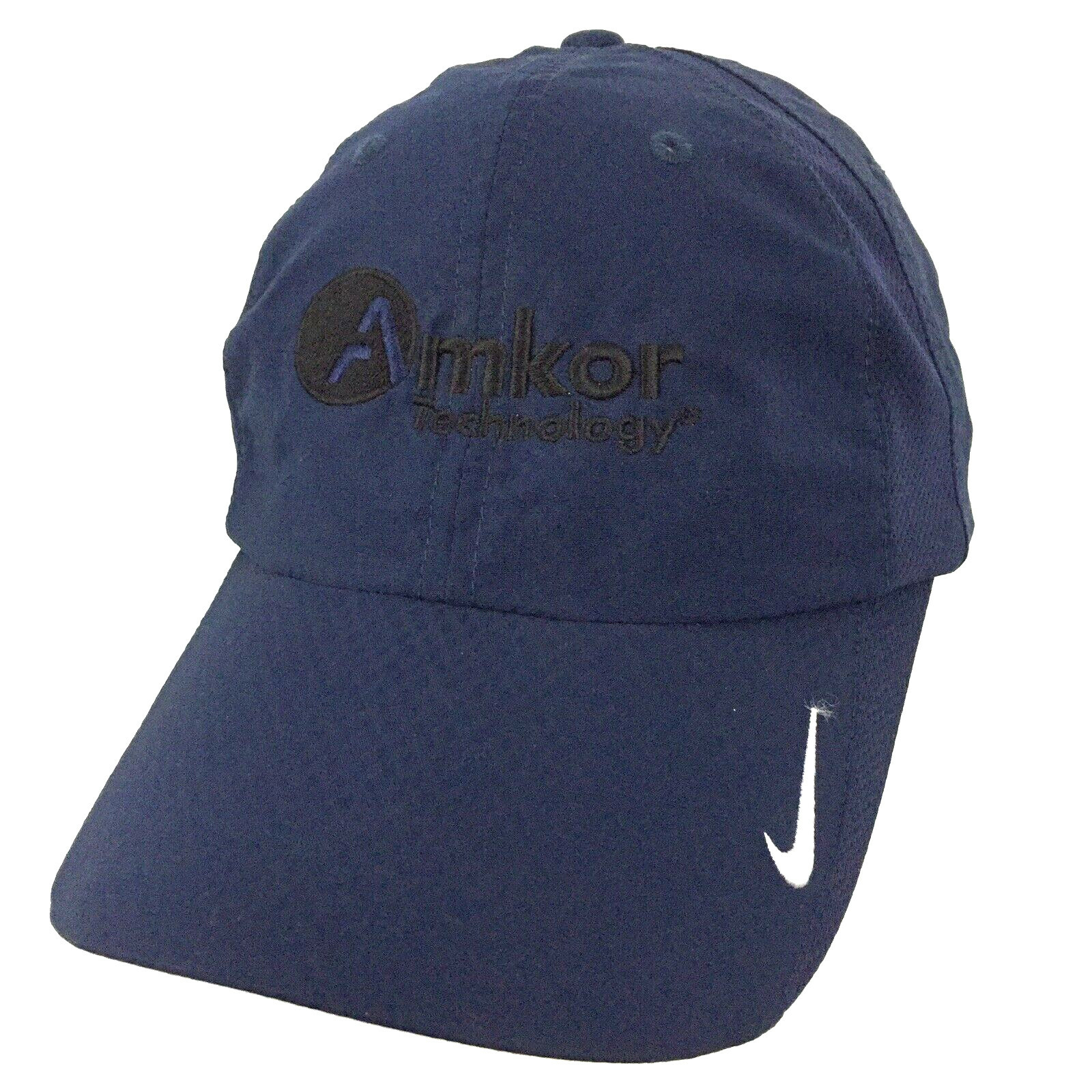 Nike Golf Amkor Technology Cap Spell Out Script Logo Tour Beach Baseball Dad Hat