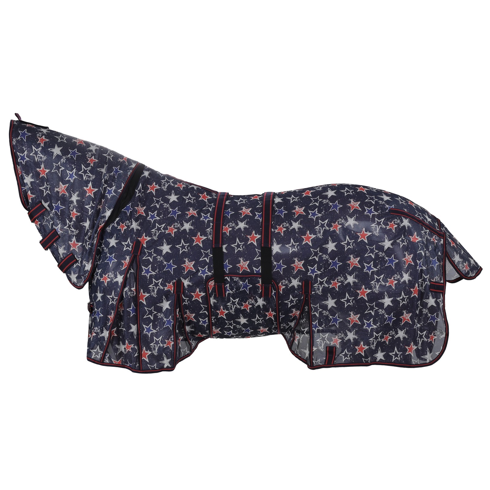 Showman Star-Spangled Mesh Fly Sheet w/ Neck Cover