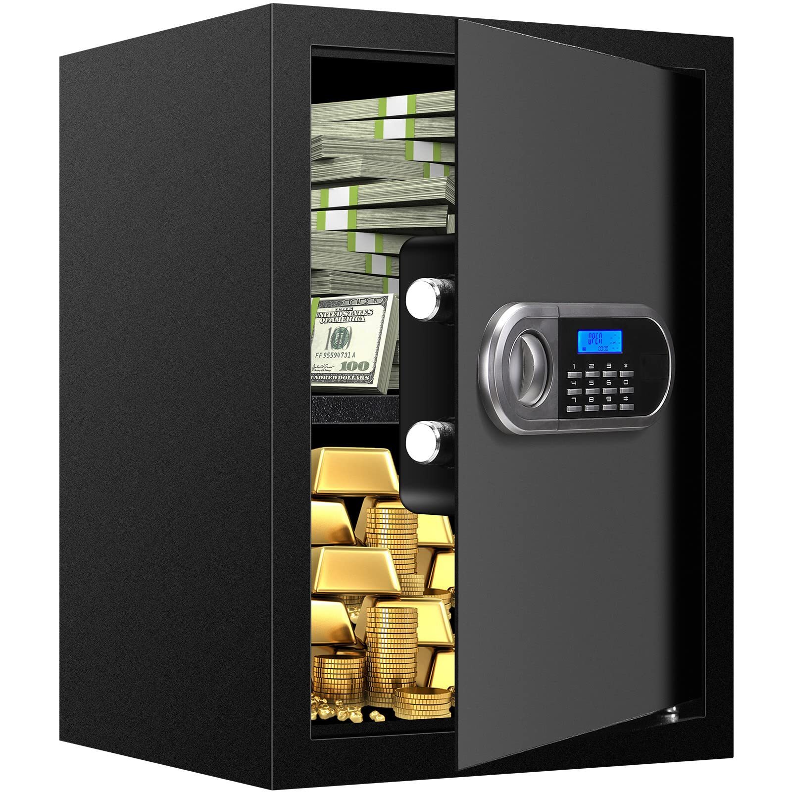 Fireproof 2.8 Cuft Home Safe Box with Digital Keypad & Removable Shelf