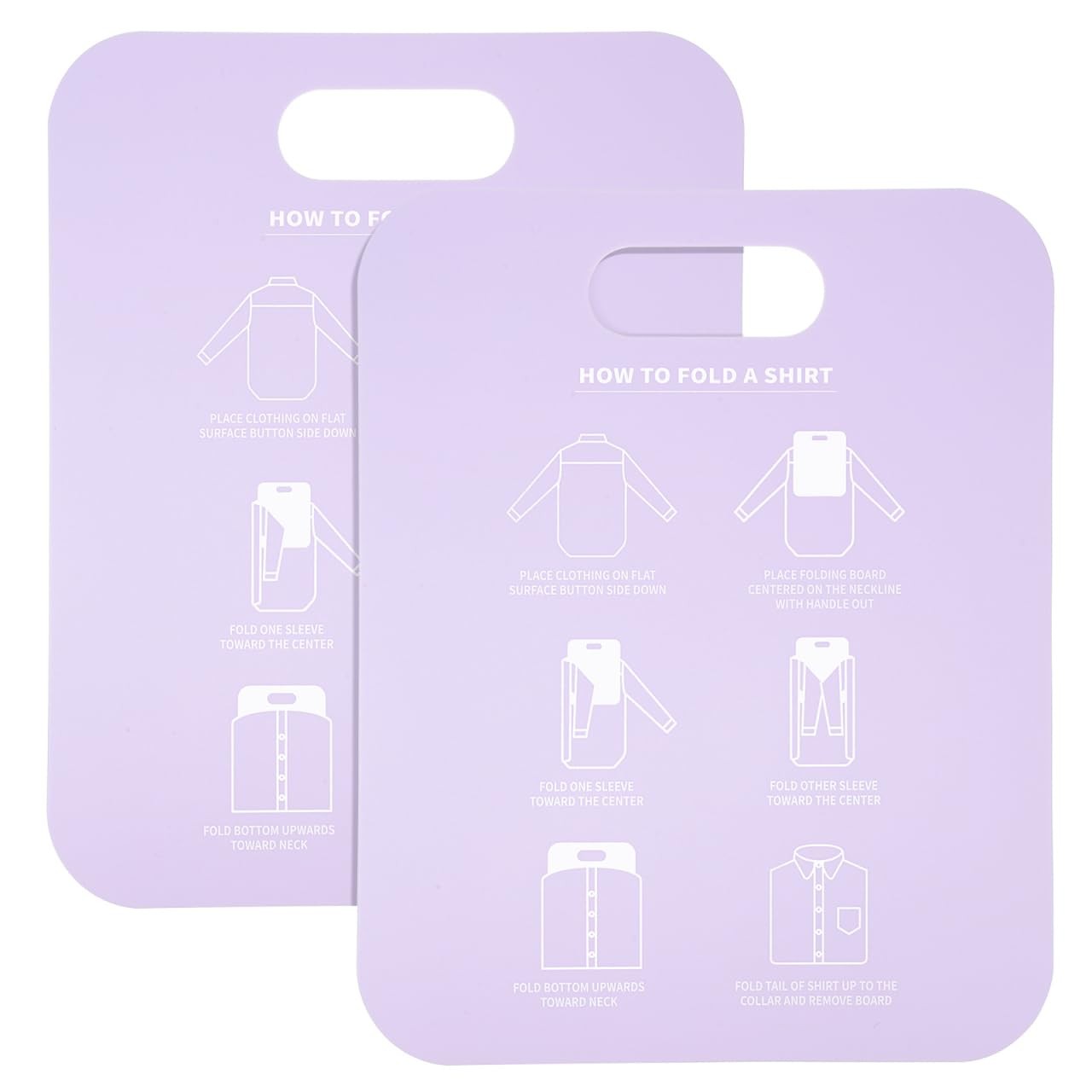 2 PCS Shirt Folding Board Portable Clothes Folder Plastic Laundry White