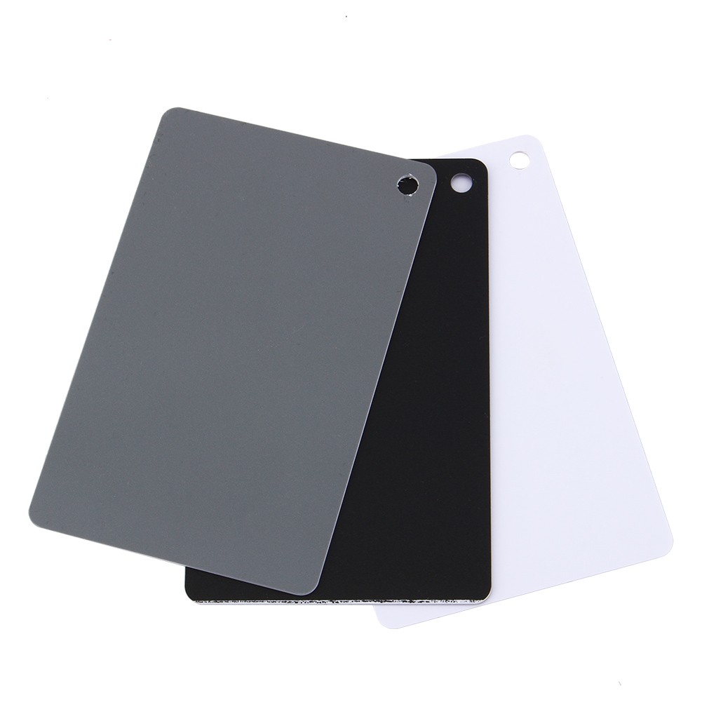 3 In 1 18% Digital Photography Exposure Color Balance Card Set Gray/White BEA