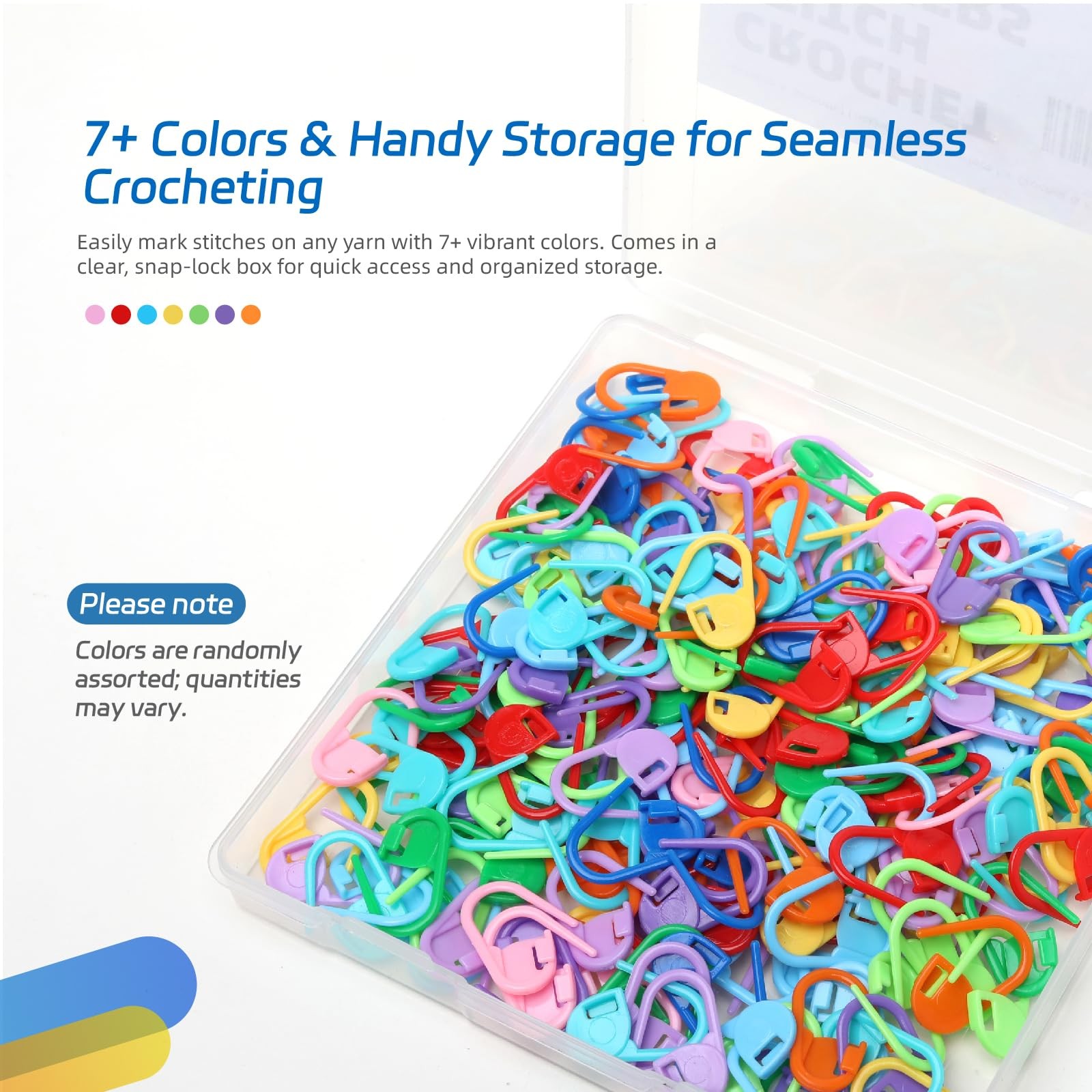 Crochet Stitch Markers Knitting Needle Accessories Locking Clips 200 Count