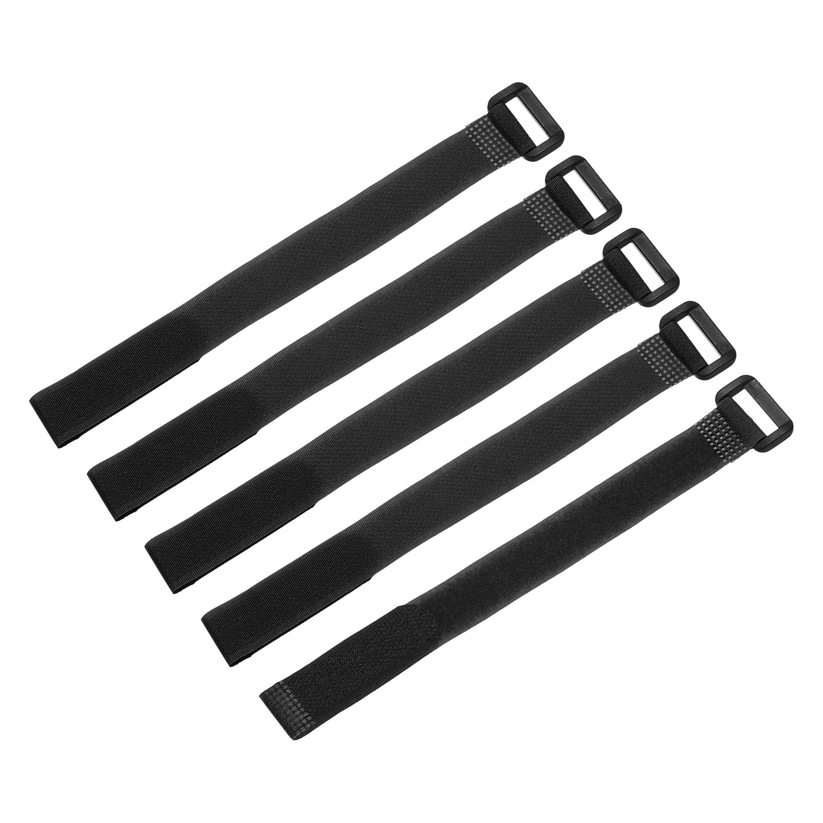 5 Pcs Battery Tie Down Straps, 0.8" x 10" Black Nylon Hold Down Hook Loop Strap