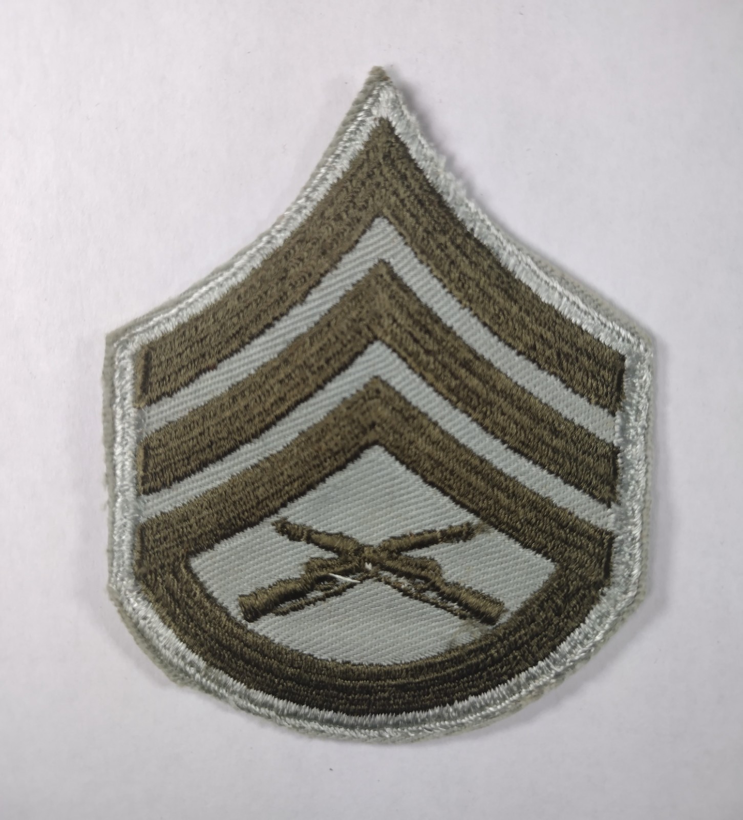 USMC Staff Sergeant E-6 Subdued Gray & Green Embroidered Patch
