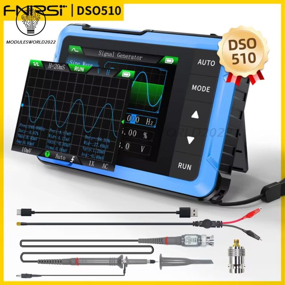 FNIRSI DSO510 2 IN 1 Handheld Digital Oscilloscope Signal Generator 48MS/s 10MHz