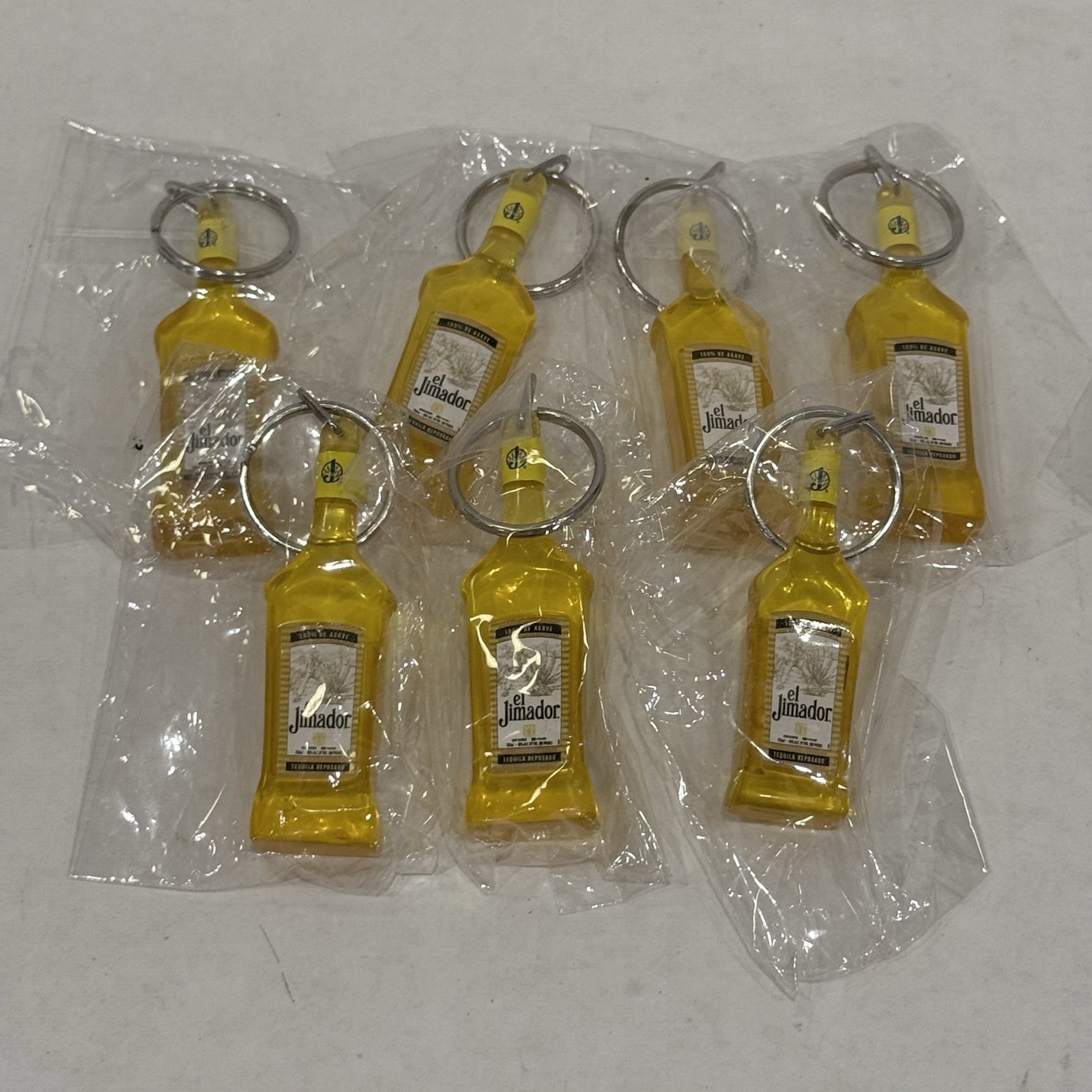 Lot Of 7 Mini El Jimador Tequila Bottle Advertising Keychains NEW in Package
