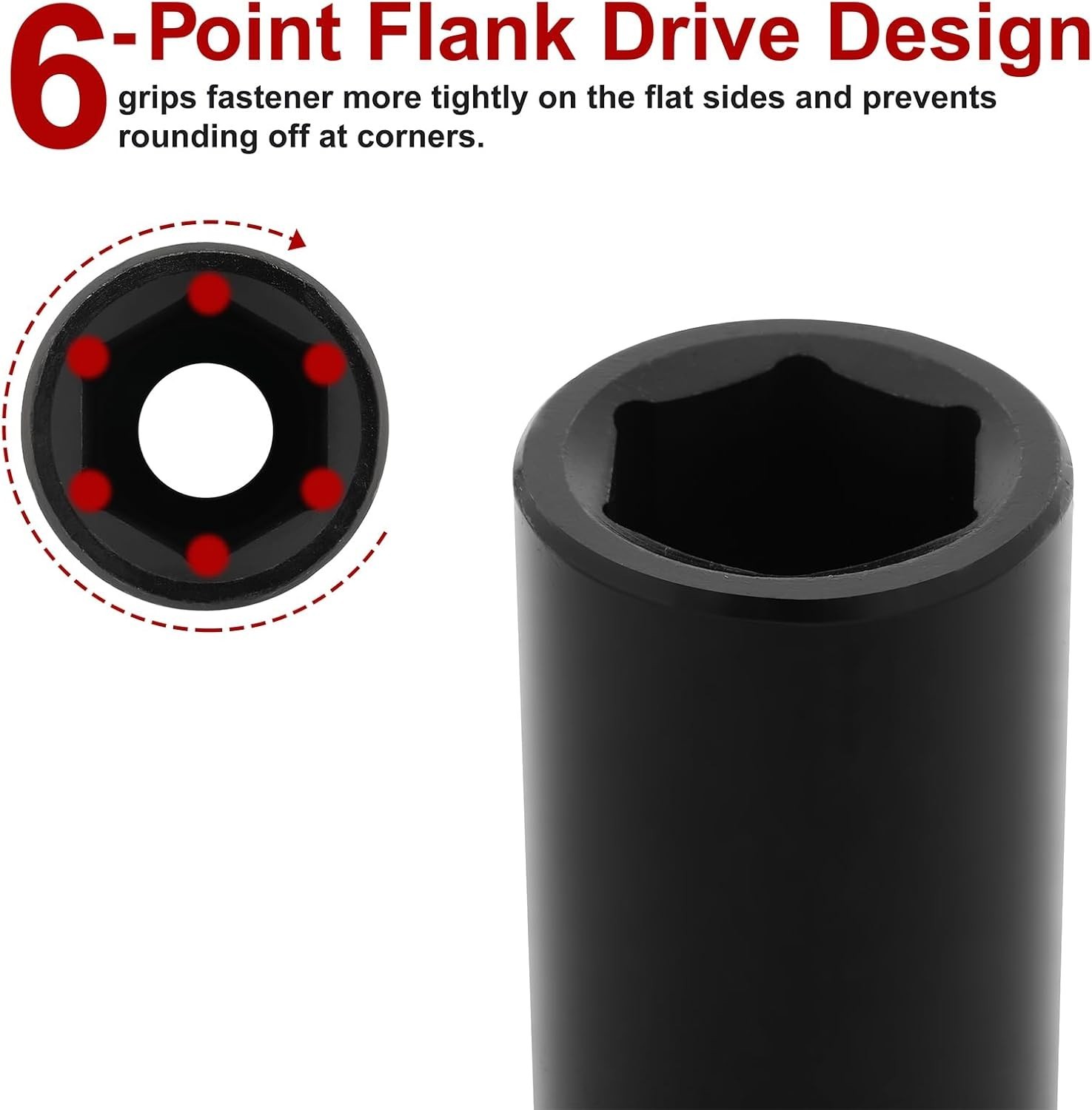 Corrosion-Resistant 19mm Deep Impact Socket, 1/2 Inch Drive - 6-Point Design