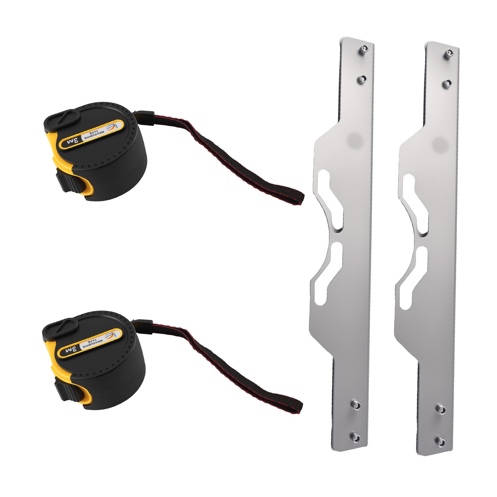 2PC Carbon Steel Wheel Toe Calibration Alignment Plates Tool w/Tape Measures