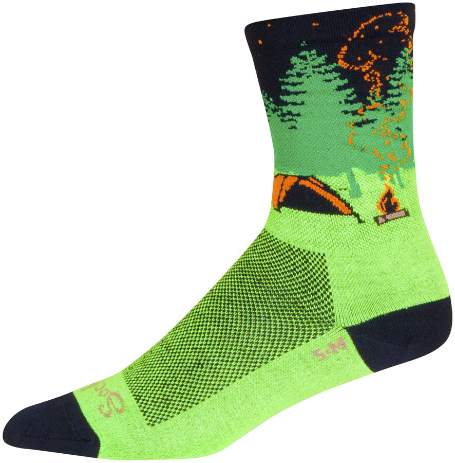 SockGuy Off the Grid Crew Socks - 6 inch, Green/Black/Brown, Small/Medium
