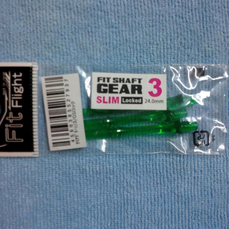 COSMO FIT SHAFTS GEAR #3 GREEN SLIM LOCKED TYPE 24mm FOR FIT FLIGHTS ONLY