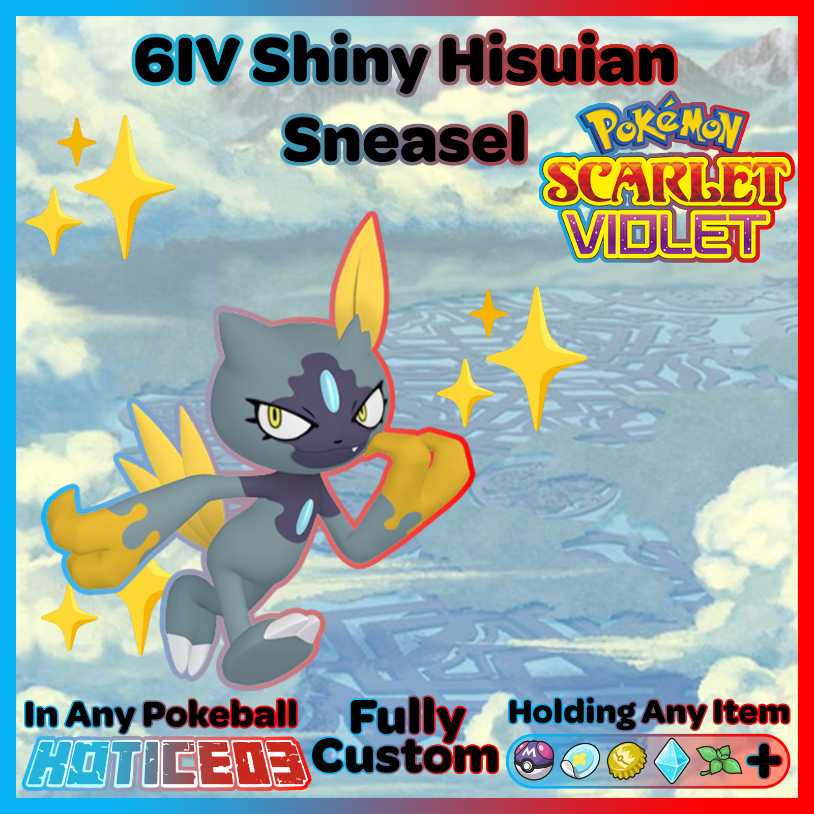 ✨ Shiny Hisuian Sneasel 6IV ✨ Pokemon Scarlet & Violet 🚀 Fast 🚀