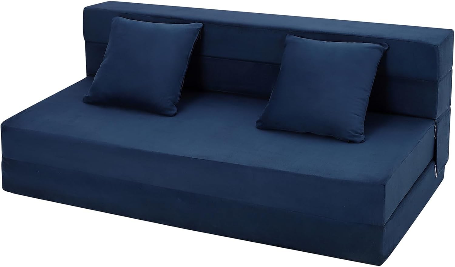 Queen Size Folding Sofa Bed Convertible Floor Futon Bed Mattresses w/ 2 Pillows