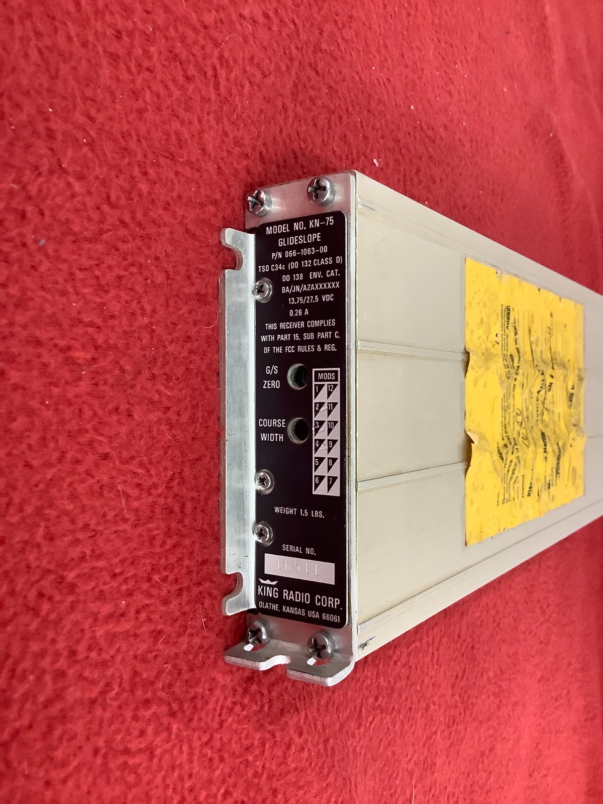 Working King KN-75 Glideslope Receiver 066-1063-00  w/Tray & Con 60 day warranty