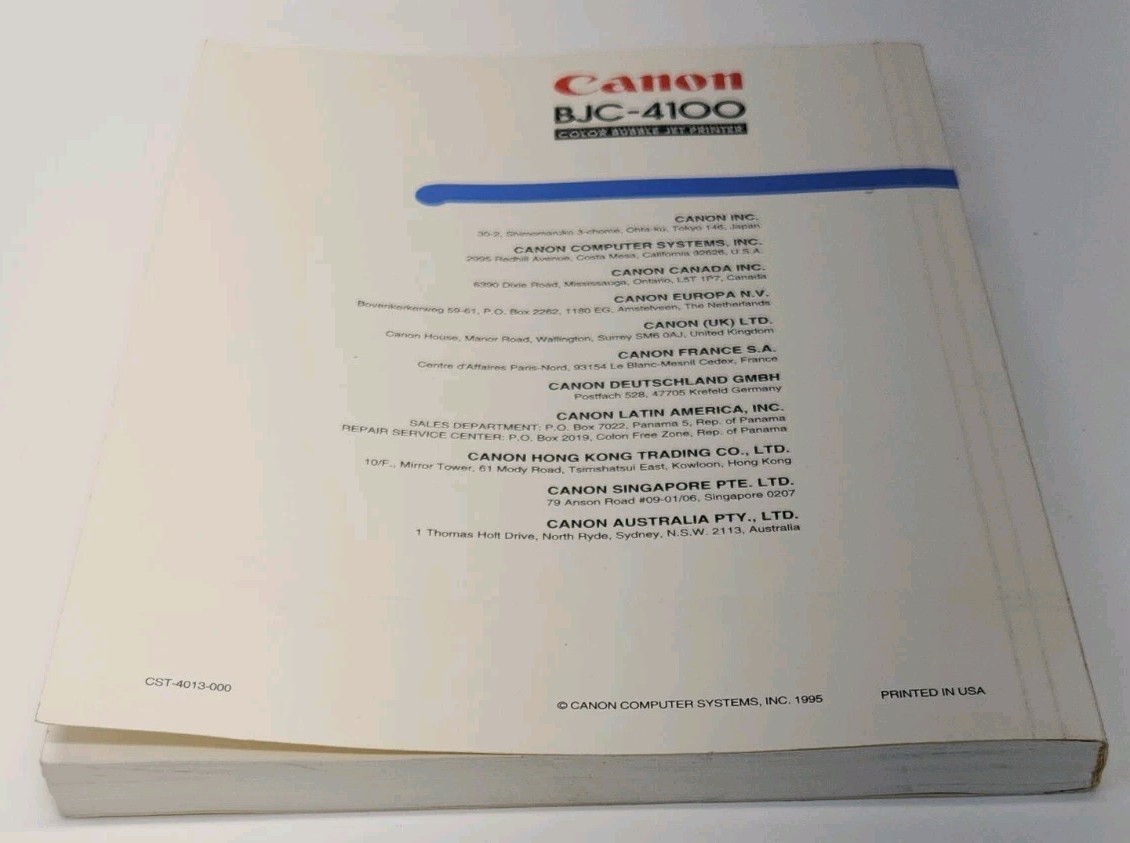Canon BJC-4100 User's Manual