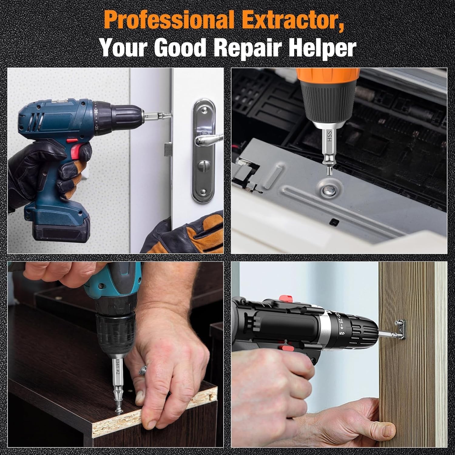Compact 6 PCS Extractor Tool Set - High-Speed Steel Remover for Damaged Screws