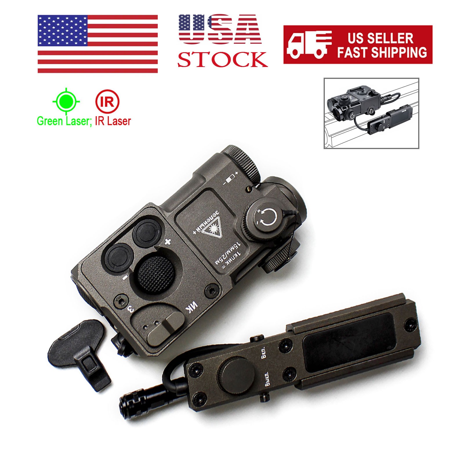 Pointe PERST-4 Aiming IR + Green Laser Sight with Tactical Switch Reset Open -US
