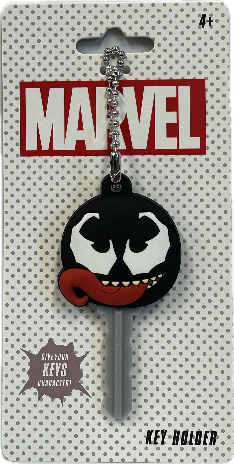 Key Cap - Marvel Venom Head Face PVC Soft Touch Key Chain Ring NEW