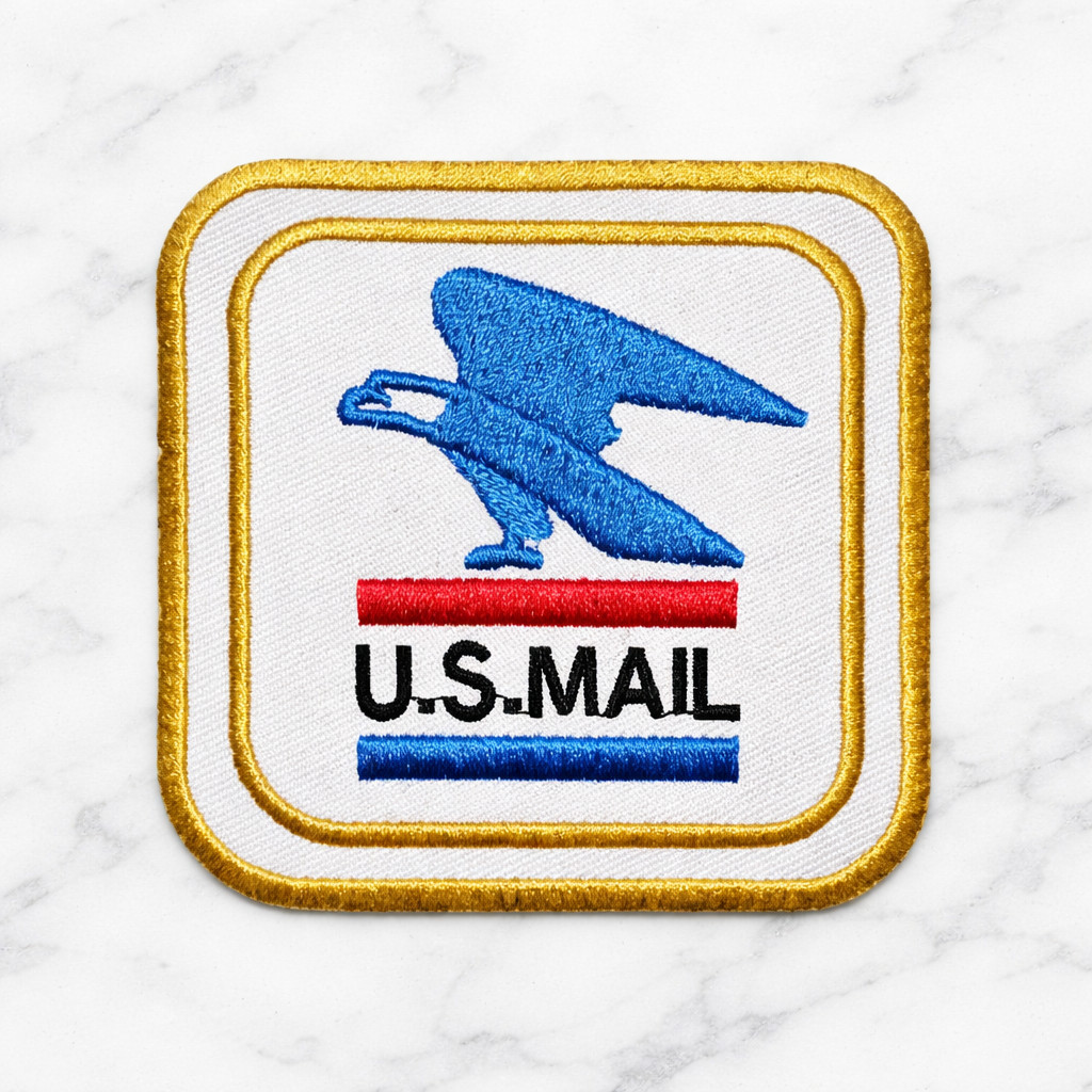 US MAIL EMBROIDERED IRON/SEW ON PATCH 3"X3" FREE SHIPPING AND TRACKING