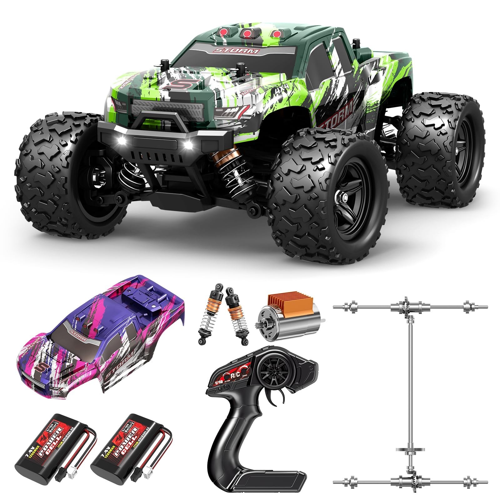 1:18 All Terrain RC Car for Adults & Boys (HS18305), 4WD Off-Road RC Truck Hi...