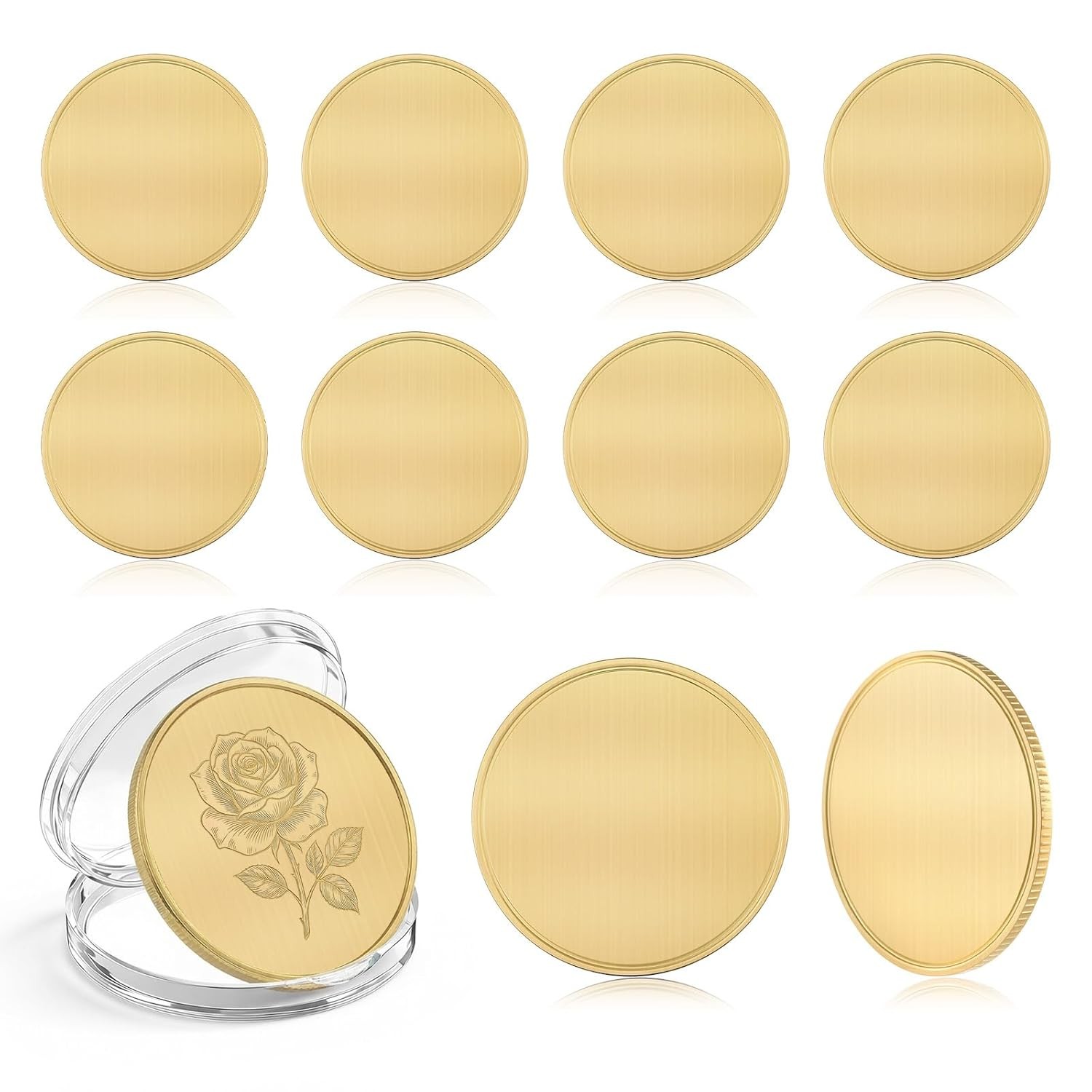 40mm Blank Brass Challenge Coin Laser Engraving 10 Pcs 40mm Blank Coins