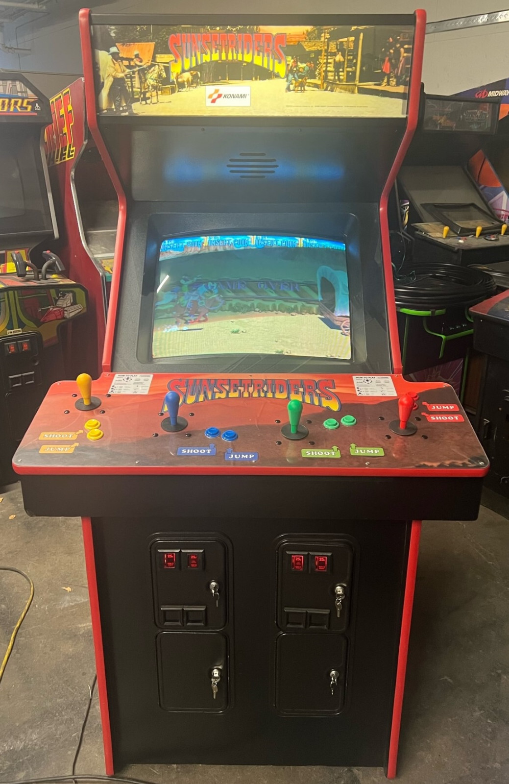 SUNSET RIDERS ARCADE MACHINE by KONAMI 1991