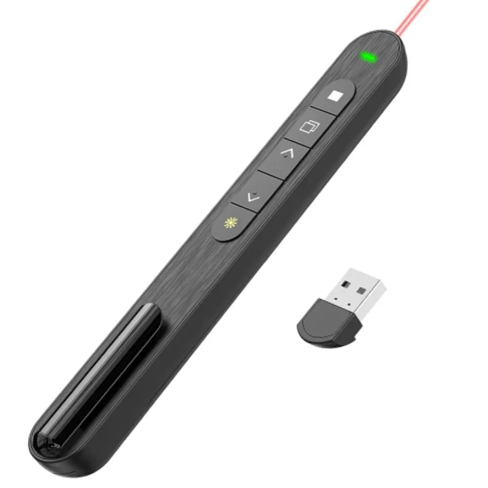 New Wireless Presenter Red Laser Page Turning Pen 2.4G RF Volume Remote Control