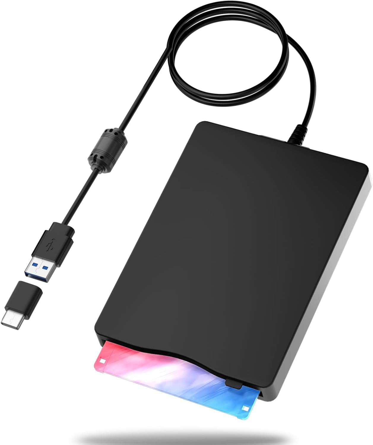 Yaeonku Floppy Disk Reader,External Floppy Drive, 3.5" USB &Type C Floppy Disk R