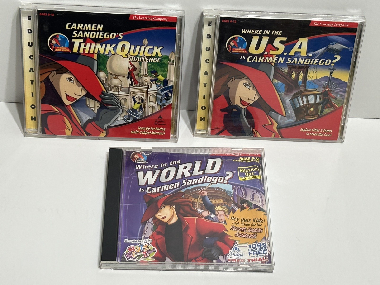 Lot Of 3 Carmen Sandiego Games For PC Windows CD Rom