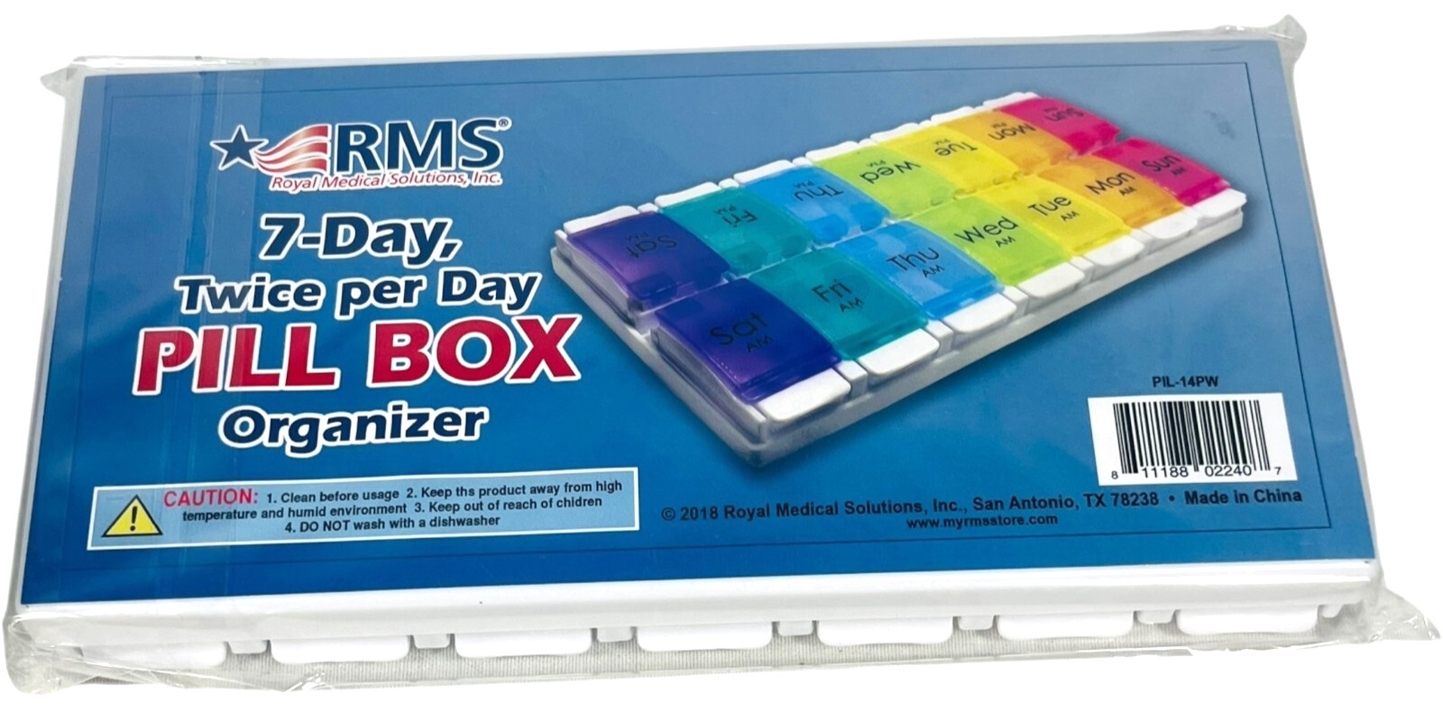 Pill Box - RMS 7 Day Twice Per Day Pill Box Organizer - NEW
