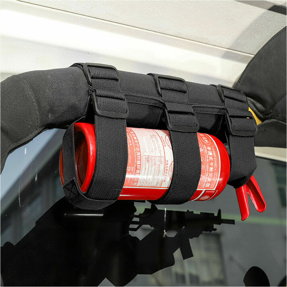 Car Roll Bar Fire Extinguisher Holder Mount Bracket Adjustable for Jeep Wrangler