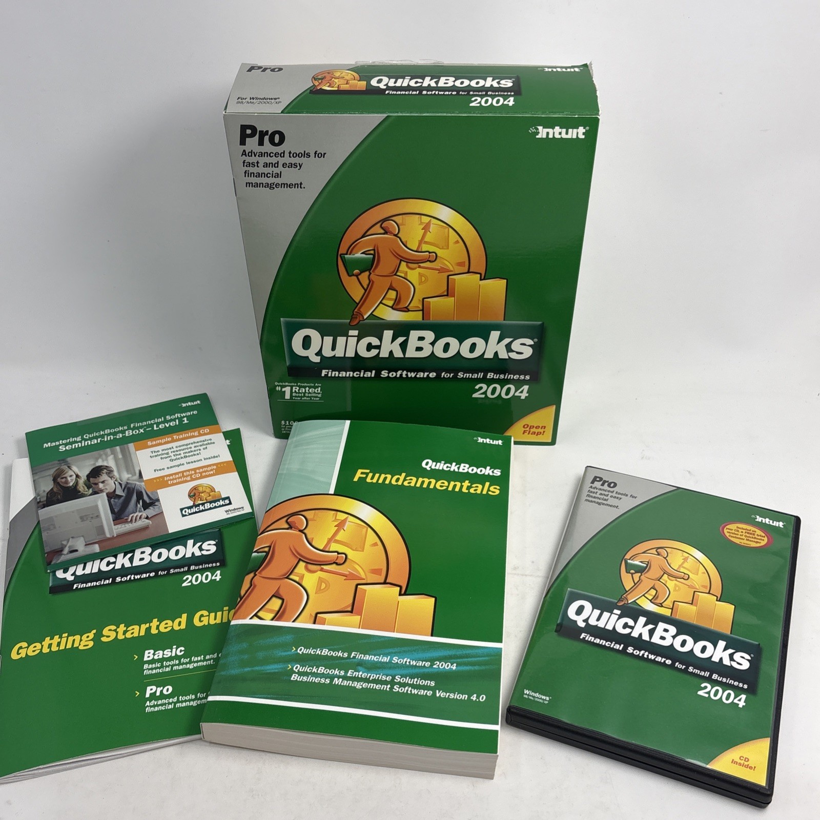 Intuit QuickBooks Pro 2004 with License Key for Windows 98/ME/2000/XP In Box