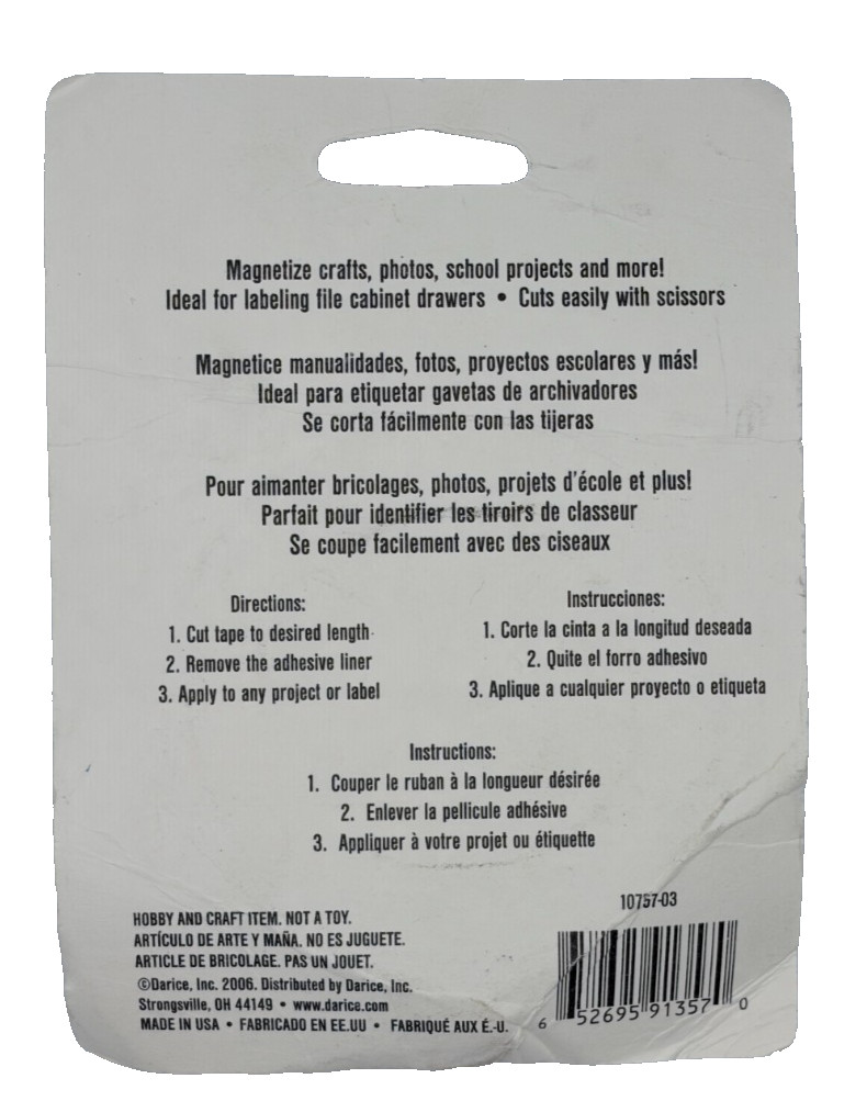 Darice Adhesive Backed Magnets, 10'
