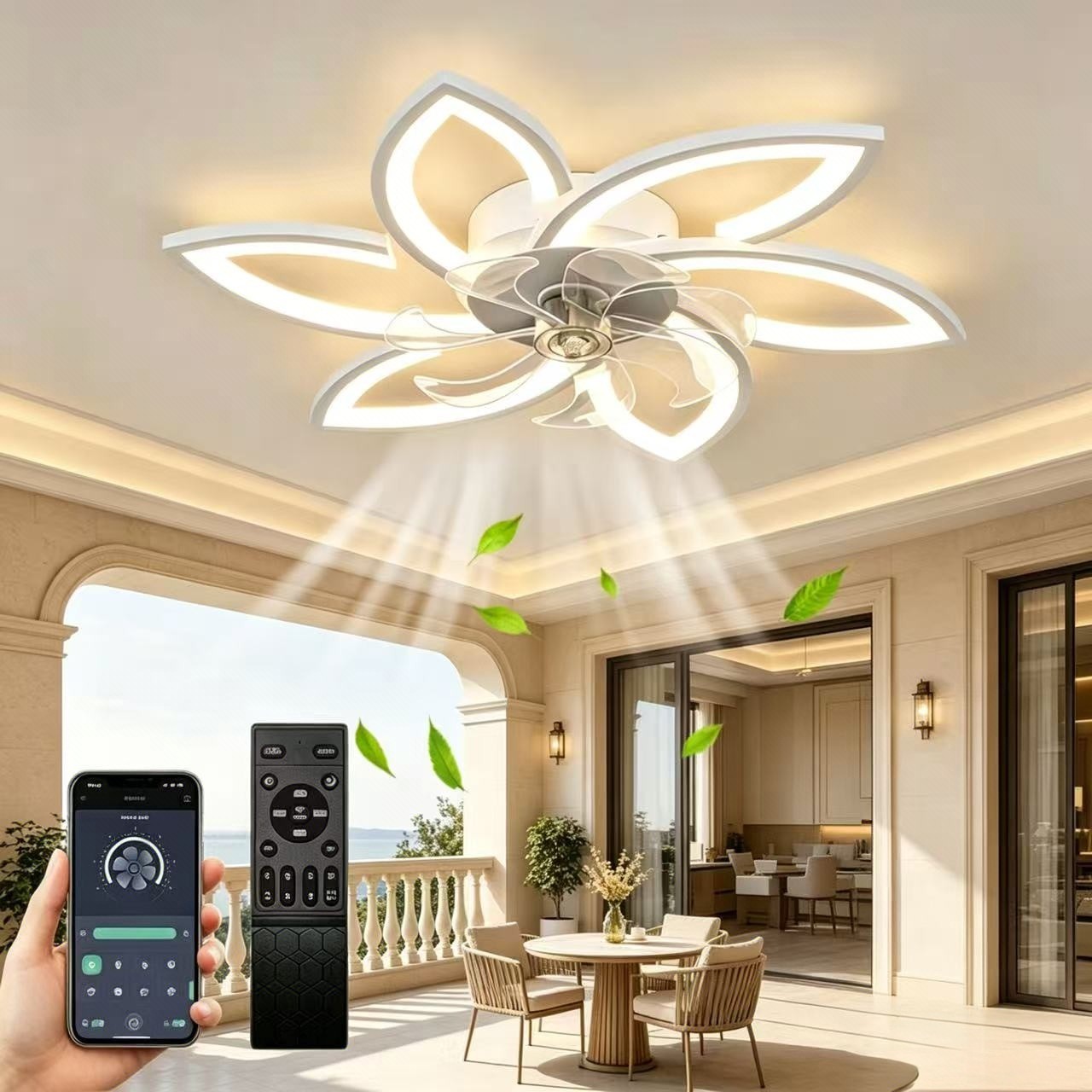 Variable Intensity Ceiling Fan with Light Indoor Home Decor Ceiling Lighting