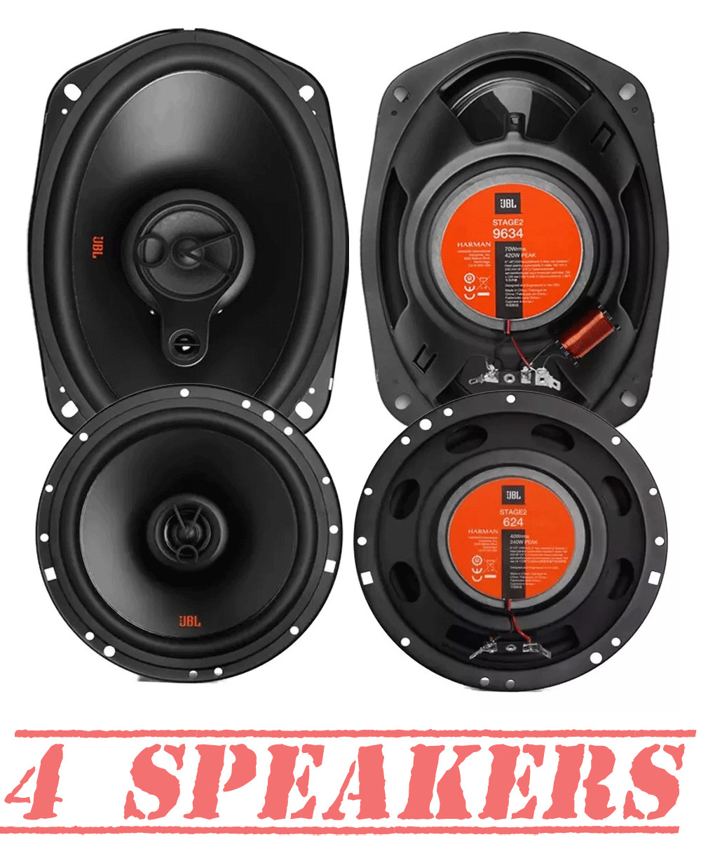 JBL Stage2 3-Way Coax Car - Truck Door speakers 560 Watts 6x9" + 240 Watts 6.5"