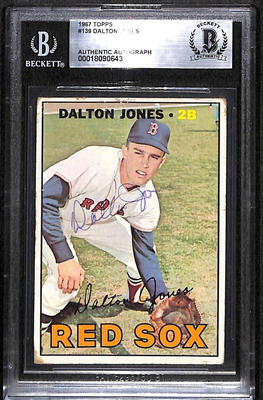 1967 Topps 139 Dalton Jones  BGS Auto Autographed BAS Authentic C99960