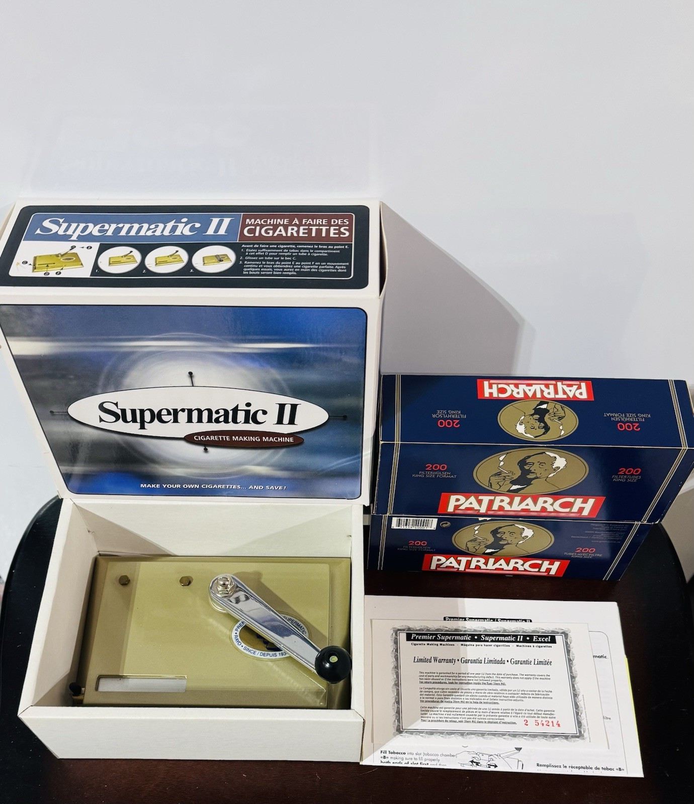 Vintage Premier Supermatic II Cigarette Making Roller Machine New W/ 400 Tubes