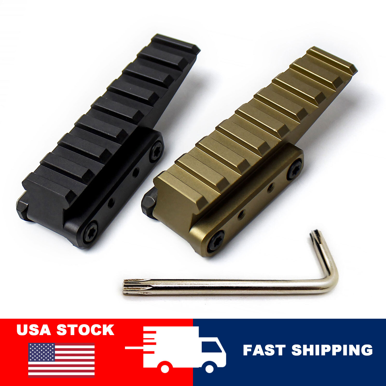 8 Slot Optic Riser Mount 20mm Picatinny Rail Fast Riser for Red Dot Sight Scope